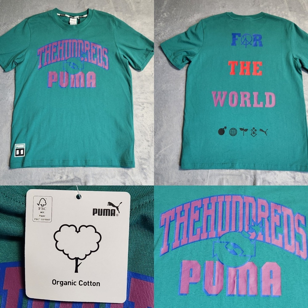 New Puma x The Hundreds Collaboration For The World Ivy Green Graphic T-Shirt